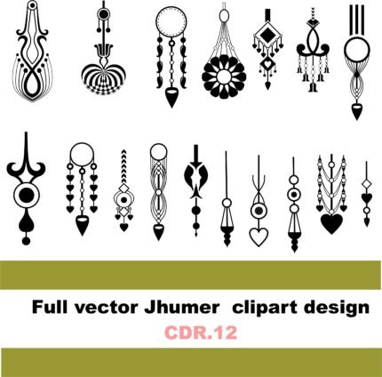 New design hindu wedding card jhumar clipart