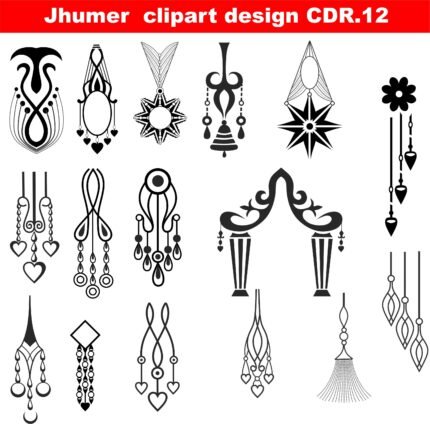 Shadi card jhumar clipart vector file