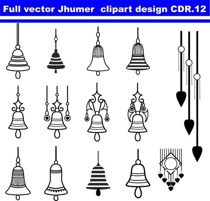 Wedding card decorative jhumar clipart