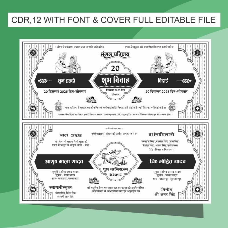 Invitation wedding card format